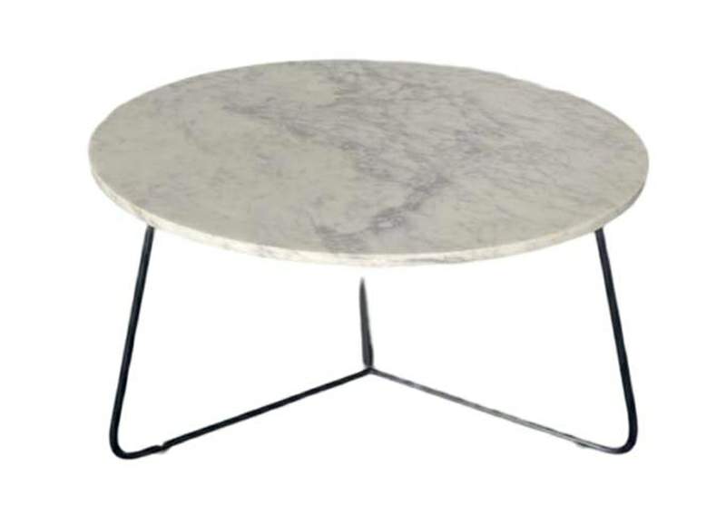 Marble Coffee Table with Iron Base