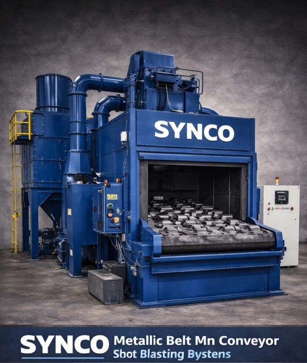 SYNCO_Metallic_Belt_Mn_Conveyor_Shot_Blasting_Machine SYNCO_Metallic_Belt_Mn_Conveyor_Shot_Blasting_Machine